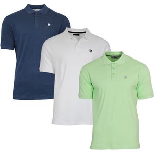 3-Pack Donnay - Polo (Noah) - Sportpolo - Heren - Navy/White/Lemon green (583) - maat XL