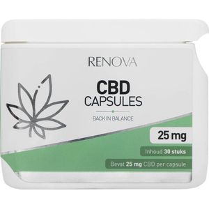 Renova CBD capsules 15% - 25mg CBD - cannabidiol - hennep