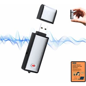 Voxly Afluisterapparatuur - 32 GB - Usb Stick Afluisterapparaat - Voice Recorder Digitaal - Spy Recorder - Dictafoon - Afluisteren & Opnemen – Professionele Dictafoon met 750 Uur Opnametijd