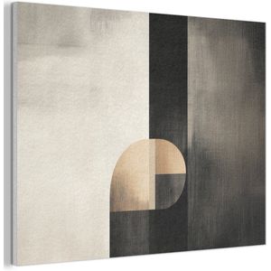 Akoestisch wandpaneel 100x70 cm - Vilt schilderij Vormen - Modern - Zwart - Akoestische panelen - Geluidsdempende wanddecoratie - Geluidsisolatie woonkamer - Muurdecoratie geluidspanelen