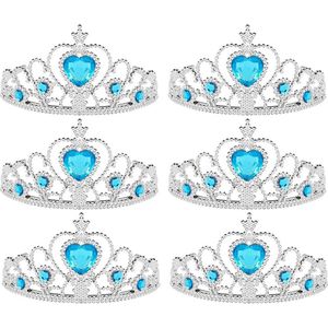 Uitdeelzakjes - uitdeelcadeautjes voor traktatie - Speelgoed - Prinsessen Tiara - Kroon - 6-pack - Verkleedkleren Meisje - Blauw