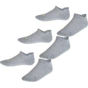 FALKE Cool Kick 3-Pack kort eenkleurig functioneel materiaal multipack sneakersokken enkelsokken kinderen grijs - maat 27-30