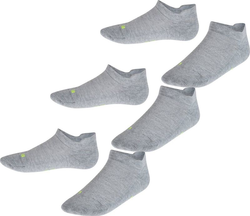 FALKE Cool Kick 3-Pack kort eenkleurig functioneel materiaal multipack sneakersokken enkelsokken kinderen grijs - maat 27-30