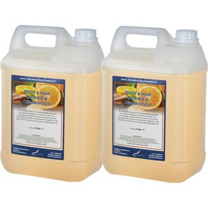 Body & Hair Sweet Orange & Cedarwood- 5 Liter - set van 2 stuks - 2 in 1 voor lichaam en haar.