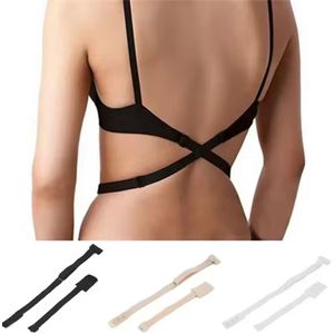 New Age Devi - Low Back Bra Strap - 3-delige set in Beige, Wit en Zwart - Blote Rug Lage Rug Bh Straps - Verlaag uw Bh met 10 cm - Verpakking bevat 3 kleuren