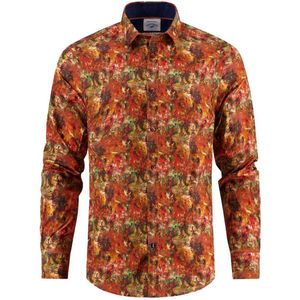 katoenen A Fish Named Fred overhemd oranje print