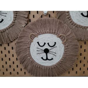 Muurdecoratie voor kinderkamer| Macramé Leeuwenkop| Wanddecoratie voor babykamer| Leeuwenkop decoratie| Babykamer accessoires