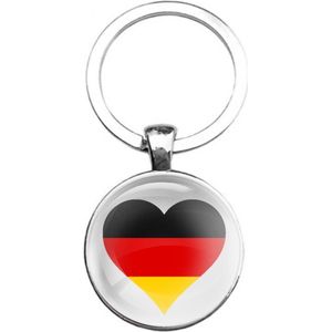 Sleutelhanger Glas - Hart Vlag Duitsland
