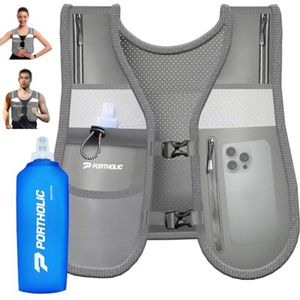 Verstelbaar hardloopvest met waterfles voor dames en heren | Lichtgewicht en ademend | Reflecterend design | Perfect voor hardlopen en wandelen