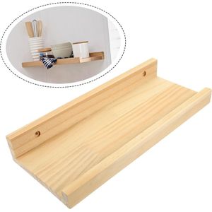 Eiken zwevende plank - 12""*6"" diep natuurlijk massief houten plank - fotowandplank - wandplank voor decoratie en opslag - geschikt voor slaapkamer badkamer woonkamer keuken wasruimte