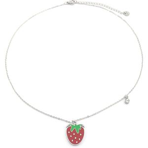 Ketting voor Kinderen - Aardbei - RVS - Lengte 35-41 cm - Zilverkleurig