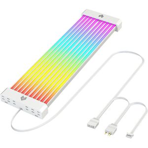PSU-kabel ARGB-verlengkabelset - 24-pins ATX RGB-kabeluitbreidingsset - 5V 3-pins - Moederbordsync .