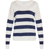 Usha - Fijngebreide Trui - Horizontaal Gestreept - Ronde Hals - Lange Mouwen