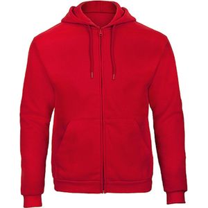 Herenhoodie met rits 'ID.205' B&C Collectie maat XS Red