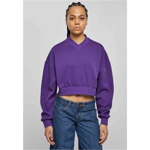 Urban Classics - V-Neck Crop Sweater/Trui - M - Paars