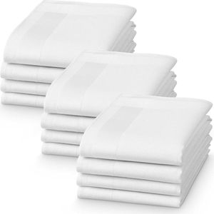 Katoenen zakdoeken - 12x stoffen zakdoeken in een set - stoffen zakdoek voor dames, heren, kinderen - herbruikbaar