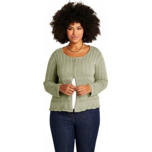 Kort bolero-vest met opengewerkte knopen