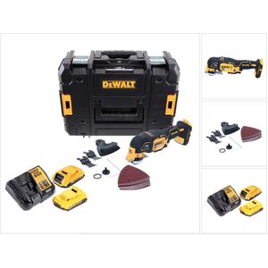 DeWalt DCS 355 D2 accu-oscillator multitool 18 V borstelloos + 2x accu 2,0 Ah + oplader + accessoires + TSTAK