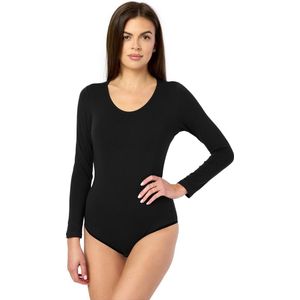 Merry Style Dames Body - Bodysuit - Lange Mouwen - Katoen - MS-KS-BD900 - Zwart - S