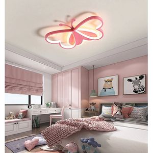 Vlinder Harten Plafondlamp - Moderne Lamp - Roze - 50 cm - Plafonnière - Kroonluchter - Kinderkamer Verlichting - 3 Kleuren - Dieren Thema