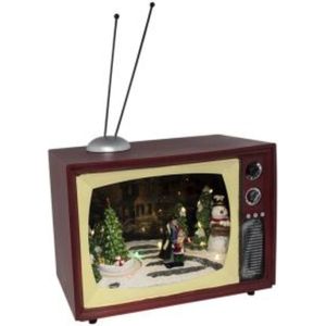 Kerstscene in TV LED 20,5 cm assorti excl. batterijen