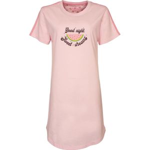 Irresistible Dames Nachthemd - 100% Katoen - Licht Roze - Maat XL