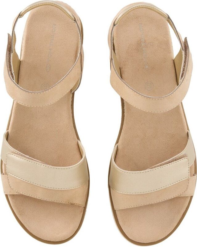 Tom Tailor 9590270004 Damessandalen met sleehak, zand, 38 EU, zand, 38 EU