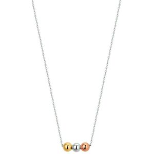 Collier 0,8 Mm Bolletjes Tricolor 40 - 42 - 44 Cm 14K Tricolor Goud