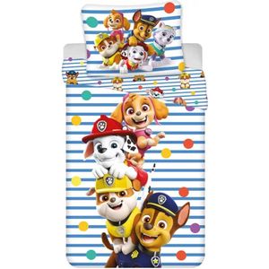 Paw Patrol peuterdekbedovertrek stripes 100 x 135 cm Katoen