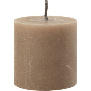 J-line - Buitenkaars Pilaar Paraffine Taupe Small-70uren - 13x13x13cm
