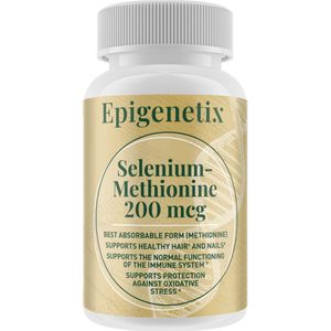 Epigenetix - Selenium Methionine 200mcg - 100 premium tabletten - Krachtige antioxidant, beschermt tegen oxidatieve stress, ondersteunt een gezonde schildklierfunctie en immuunsysteem & bevordert gezonde huid, haar en nagels