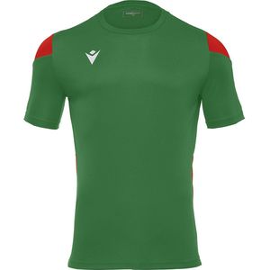 Macron Polis Shirt Korte Mouw Heren - Groen / Rood | Maat: 4XL