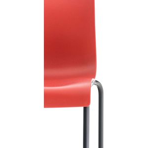 CLP Hover Barkruk - Met rugleuning - Voetsteun - Kunststof - rood zwart