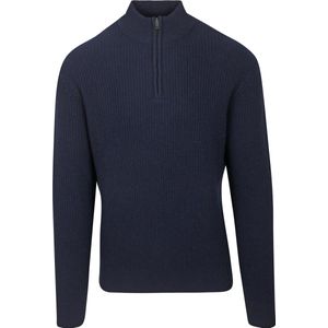 Steppin' Out Half Zip Trui Lamswol Navy - Maat XXL - Heren - Schipperstrui