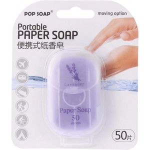 Zeepblaadjes - Papierzeep - Zeep Voor Onderweg - Reizen - Hygiëne - Wegwerp - Paper Soap - 50 Velletjes - Lavender - Lavendel Geur