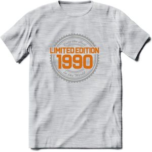 1990 Limited Edition Ring T-Shirt | Zilver - Goud | Grappig Verjaardag en Feest Cadeau Shirt | Dames - Heren - Unisex | Tshirt Kleding Kado | - Licht Grijs - Gemaleerd - XXL