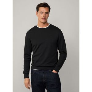 Sweater - Zwart - Katoen - Ronde Hals - Lange Mouwen - HACKETT Logo