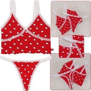Hello Kitty Lingeriesetje met kort strapless chemise en string