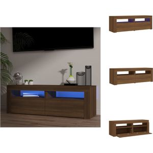vidaXL TV-meubel Oak - RGB LED-verlichting - 120x35x40 cm - Trendy en praktisch - Kleurrijk - Moderne stijl - Voldoende opbergruimte - Kast