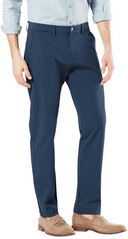 Dockers Heren Crafted Khaki Slim Taper Pants, ocean blue, 32W / 32L
