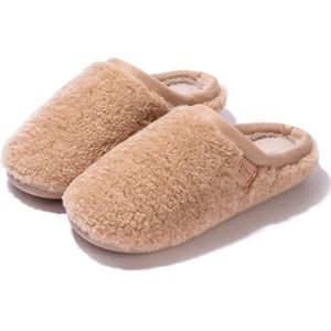 Zachte, zachte pantoffels van zacht katoen voor dames - lichtgewicht binnenschoenen van traagschuim - antislip binnenpantoffels van zacht pluche voor heren - maat 34/35