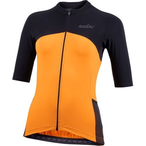 Nalini - Dames - Fietsshirt - Korte Mouwen - Wielrenshirt - Zwart - Oranje - NEW SUN BLOCK LADY J - XL