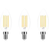 Modee E14 LED Lamp Dimbaar 7W - Warm Wit - LED Filament Kaarslamp B35 - 3 Stuks