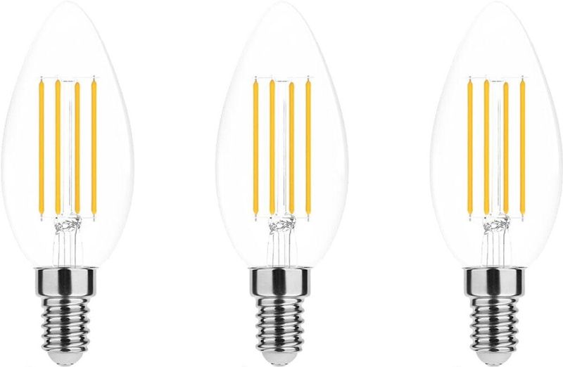 Modee E14 LED Lamp Dimbaar 7W - Warm Wit - LED Filament Kaarslamp B35 - 3 Stuks