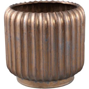PTMD Bloempot Eevie - 26x26x26 cm - Keramiek - Brons