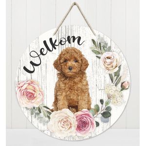 Welkom - Poedel | Muurdecoratie - Bordje Hond