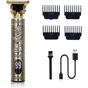 Waterdichte Tondeuse voor Heren met LCD-Display en 4 Geleidingskammen