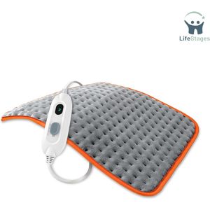 LifeStages - Warmtekussen Oplaadbaar - Elektrisch Verwarmingskussen - Ultrazacht Microvezel - 3 Temperatuurniveaus - Automatische Uitschakeling - Wasbare Hoes