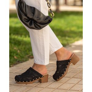 Dames Espadrilles - Zwart - Stof - Maat 36 -