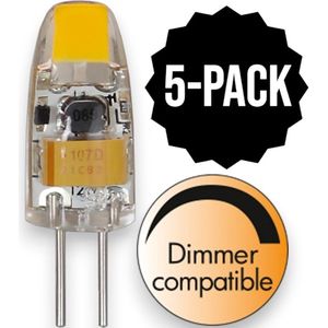 5-Pack | Capsule steeklampje - G4 - 1W - Koel Wit - 4000K - Dimbaar